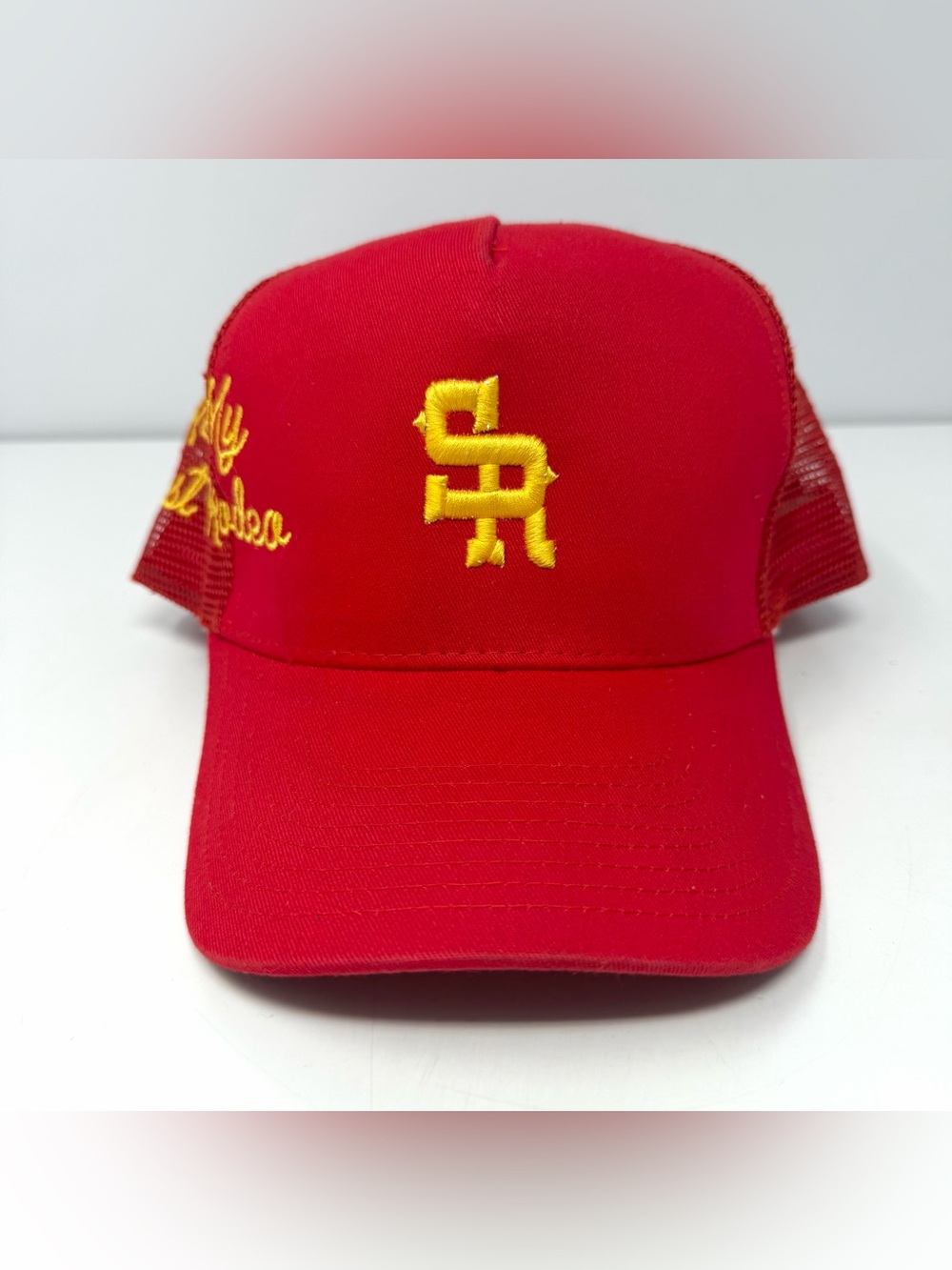 Stevenson Ranch SR Not My First Rodeo Mesh Trucker Hat Snapback Cap Red Yellow - Picture 2 of 8